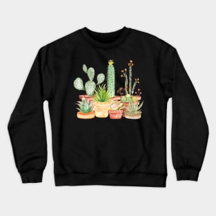 Classic Watercolor Cactus Family Crewneck Sweatshirt